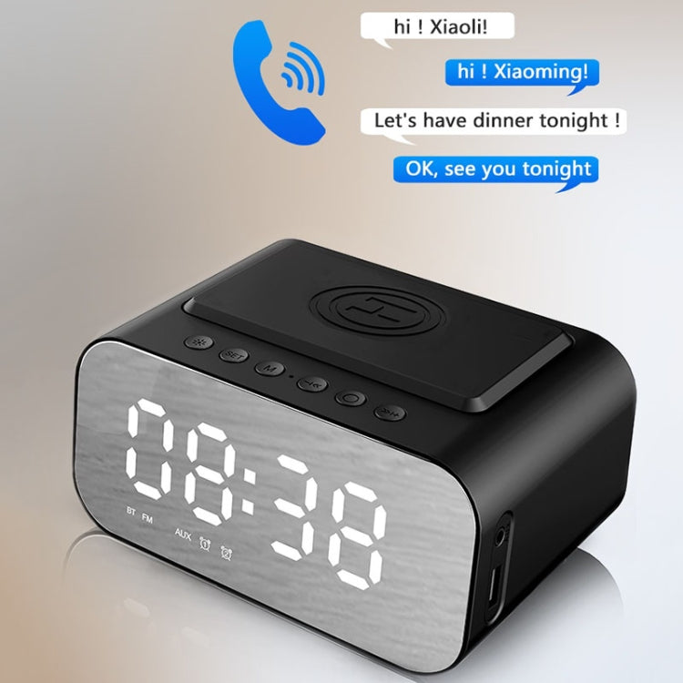 BT510 15W LED時鐘無線充藍牙音箱 多功能智能鏡面鬧鐘音響