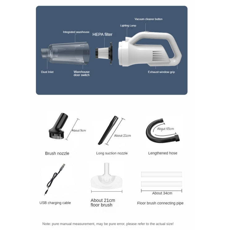 SUITU  ST-6101 120W 35500rpm 車載吸塵器迷你無線吸塵器，規格：