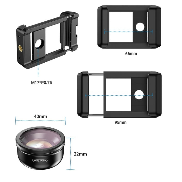 APEXEL CM-HB100CPL HB100mm高清外置微距手機鏡頭 帶CPL