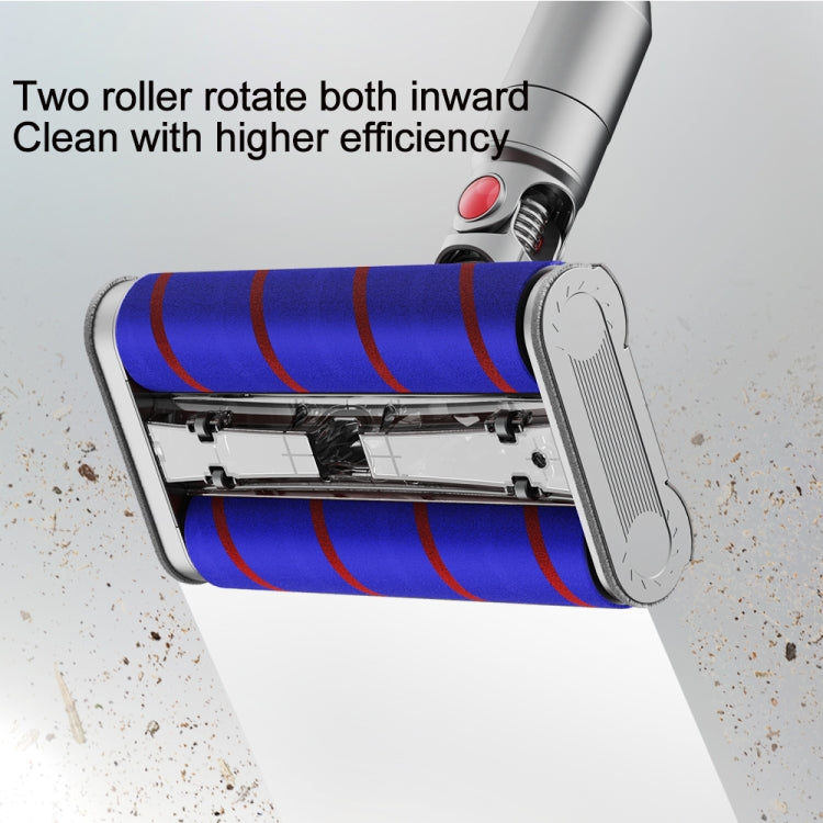 適用於戴森V7 V8 V10 V11雙滾輪軟絨地刷帶LED燈照明