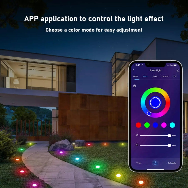 SKS-JZ-13  DC 12V 10米15燈藍牙RGB地插燈串防水跑馬幻彩氛圍燈