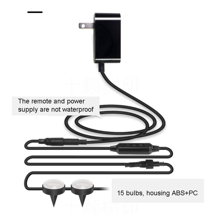 SKS-JZ-13  DC 12V 10米15燈藍牙RGB地插燈串防水跑馬幻彩氛圍燈