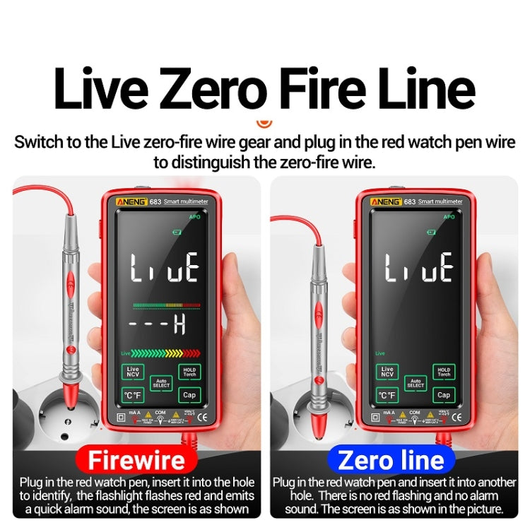 ANENG 683 智能觸控屏自動量程充電萬用表