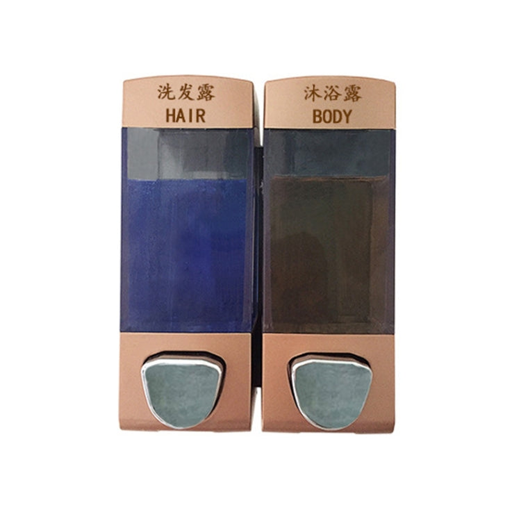 雙頭壁掛式手動按壓皂液器 洗髮水瓶洗手液沐浴露盒，顏色：