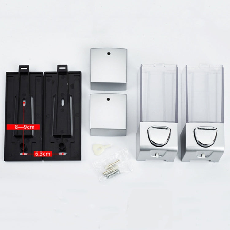 雙頭壁掛式手動按壓皂液器 洗髮水瓶洗手液沐浴露盒，顏色：