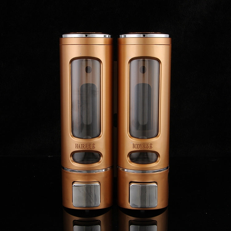 400ml雙頭壁掛式手動按壓皂液器 洗髮水瓶洗手液沐浴露盒，顏色：