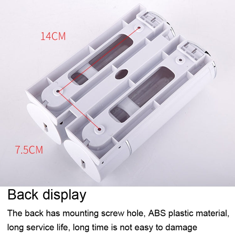 400ml雙頭壁掛式手動按壓皂液器 洗髮水瓶洗手液沐浴露盒，顏色：
