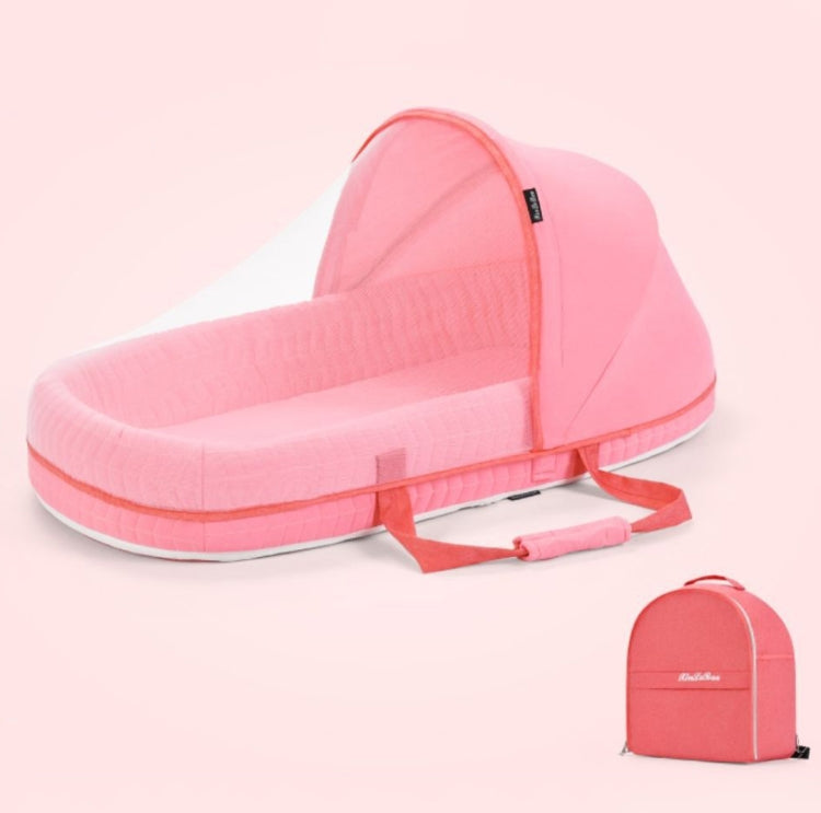 709 便攜式多功能嬰兒床 帶蚊帳 可摺疊新生兒可移動床, Gray White, Pink, Sky Blue, Pink White, Blue White, Gray White+Pillow, Pink White+Pillow, Blue White+Pillow