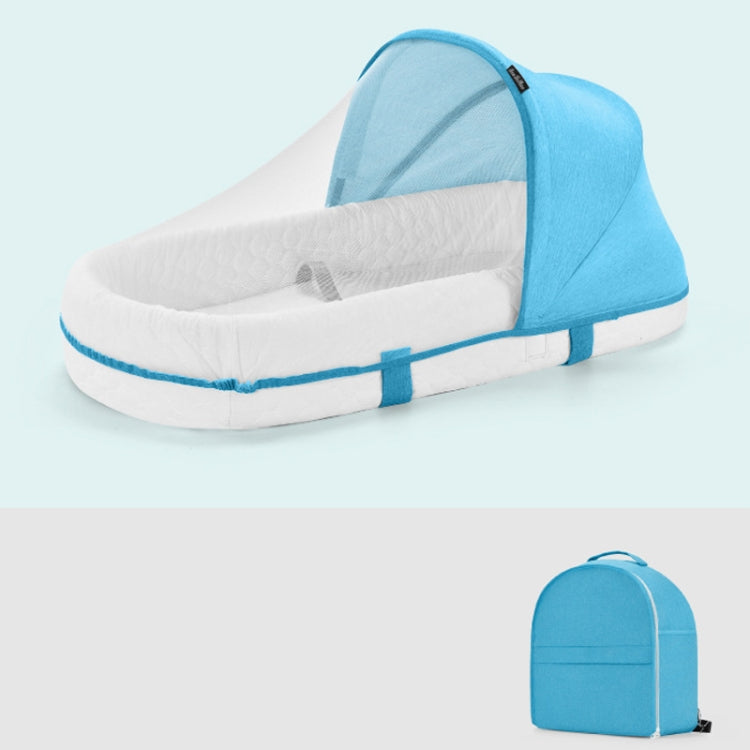 709 便攜式多功能嬰兒床 帶蚊帳 可摺疊新生兒可移動床, Gray White, Pink, Sky Blue, Pink White, Blue White, Gray White+Pillow, Pink White+Pillow, Blue White+Pillow