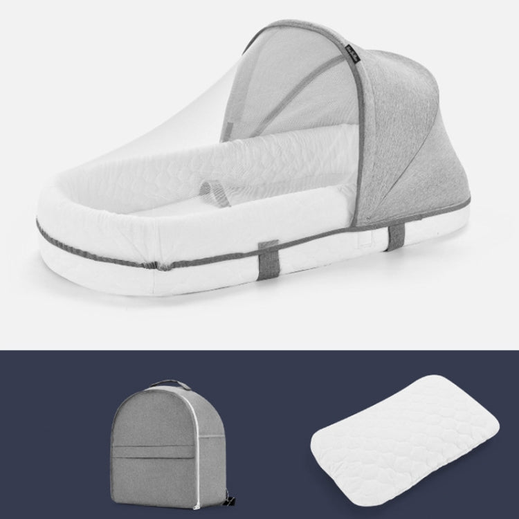 709 便攜式多功能嬰兒床 帶蚊帳 可摺疊新生兒可移動床, Gray White, Pink, Sky Blue, Pink White, Blue White, Gray White+Pillow, Pink White+Pillow, Blue White+Pillow