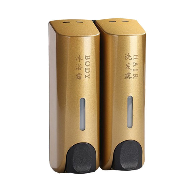 圓形壁掛式手動按壓皂液器 洗髮水瓶洗手液沐浴露盒, Double Head White, Double Head Golden, Double Head Matte, Three Head Golden