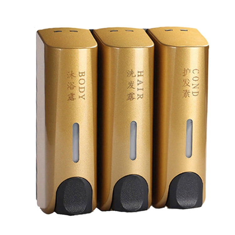 圓形壁掛式手動按壓皂液器 洗髮水瓶洗手液沐浴露盒, Double Head White, Double Head Golden, Double Head Matte, Three Head Golden