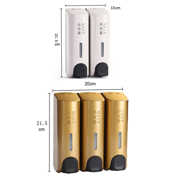 圓形壁掛式手動按壓皂液器 洗髮水瓶洗手液沐浴露盒, Double Head White, Double Head Golden, Double Head Matte, Three Head Golden