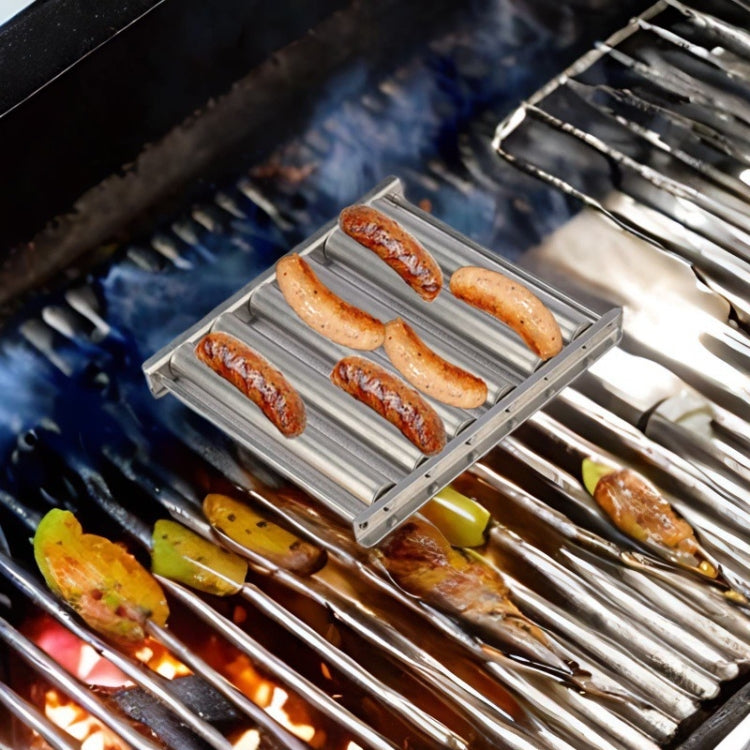 不銹鋼熱狗腸仔烤架木柄BBQ熱狗架室內外廚房工具, Hot Dog Sausage Grill