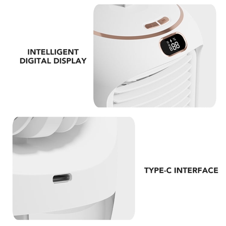 RD22 旋轉加濕風扇暖光氛圍燈自動搖頭帶數顯冷風機