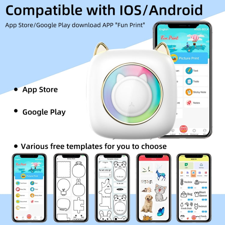 C23 七色氣氛呼吸燈無線熱敏打印機, C23 White+5 Rolls Thermal Paper, C23 White+3 Rolls Color Paper, C23 Blue Standard, C23 Blue+5 Rolls Thermal Paper, C23 Blue+3 Rolls Color Paper