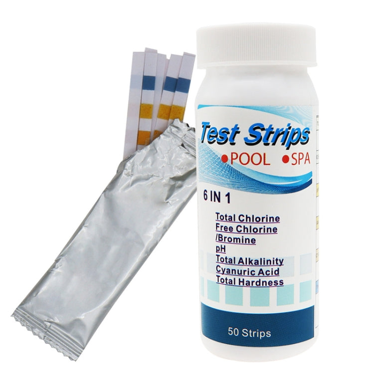 50條賣 PH075 6合1 余氯酸鹼值水質檢測儀 PH試紙，新舊包裝隨機發