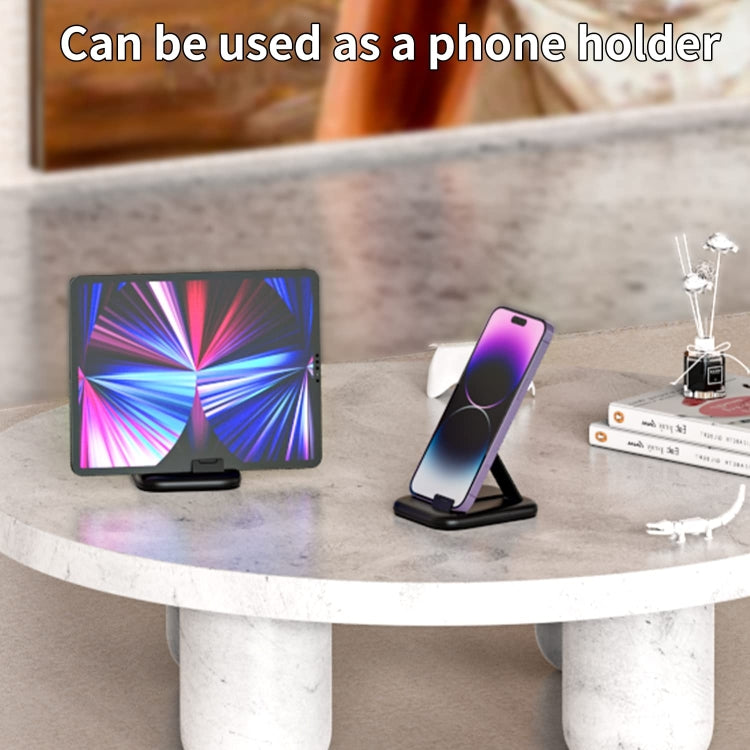 HE-C098  多功能手機充電線適配器套件數碼盒帶鏡子&支架功能, HE-C098 Black, HE-C098 White