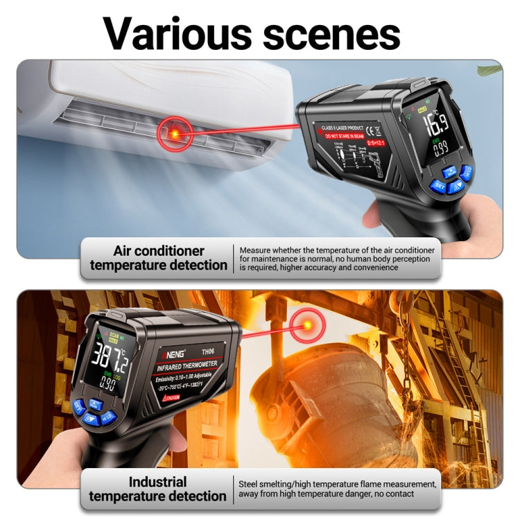 ANENG TH06 油溫高精度測溫儀激光烘培紅外水溫度計