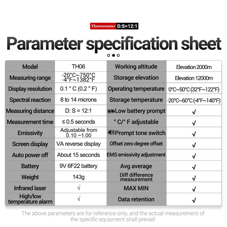 ANENG TH06 油溫高精度測溫儀激光烘培紅外水溫度計
