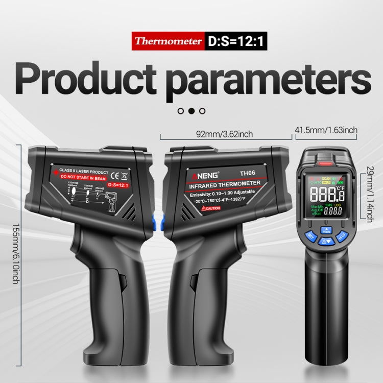 ANENG TH06 油溫高精度測溫儀激光烘培紅外水溫度計