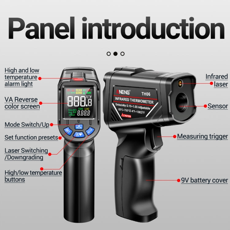 ANENG TH06 油溫高精度測溫儀激光烘培紅外水溫度計