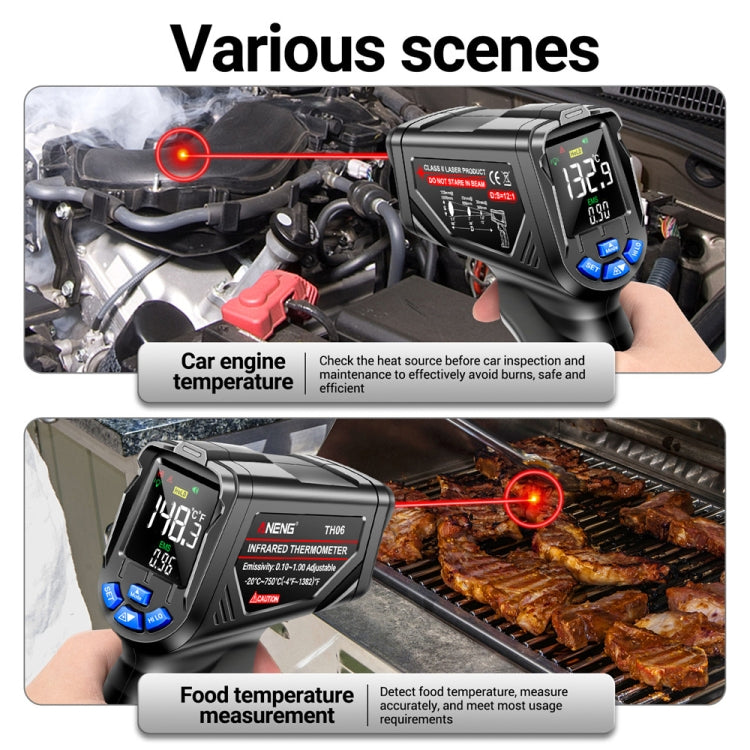 ANENG TH06 油溫高精度測溫儀激光烘培紅外水溫度計
