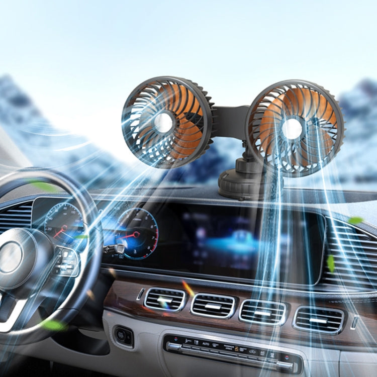 F6026 大吸盤雙頭風扇 汽車車載車用家用