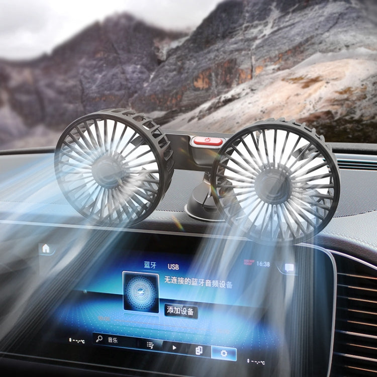 F4206 吸盤雙頭車載USB風扇