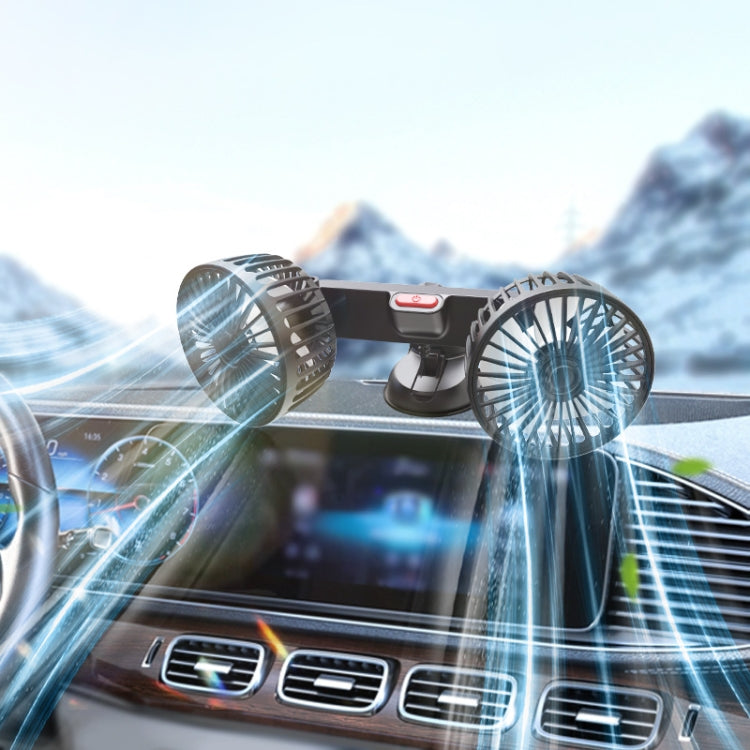 F4206 吸盤雙頭車載USB風扇