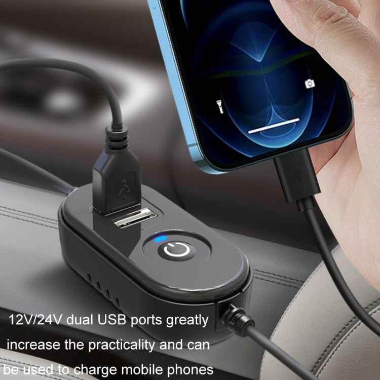 F6207 車載後排拉鎖USB雙頭風扇