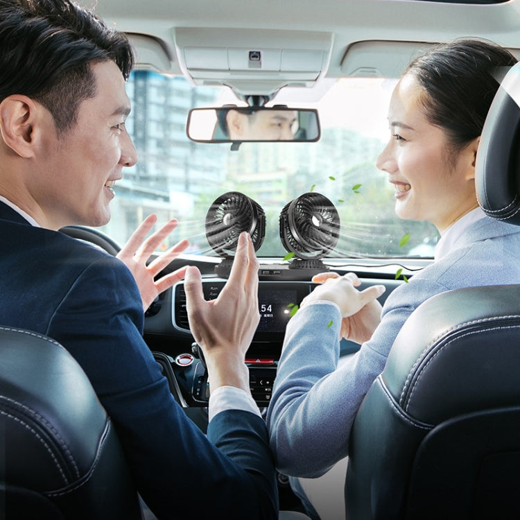 12V/24V車載電動搖頭可旋轉雙頭風扇