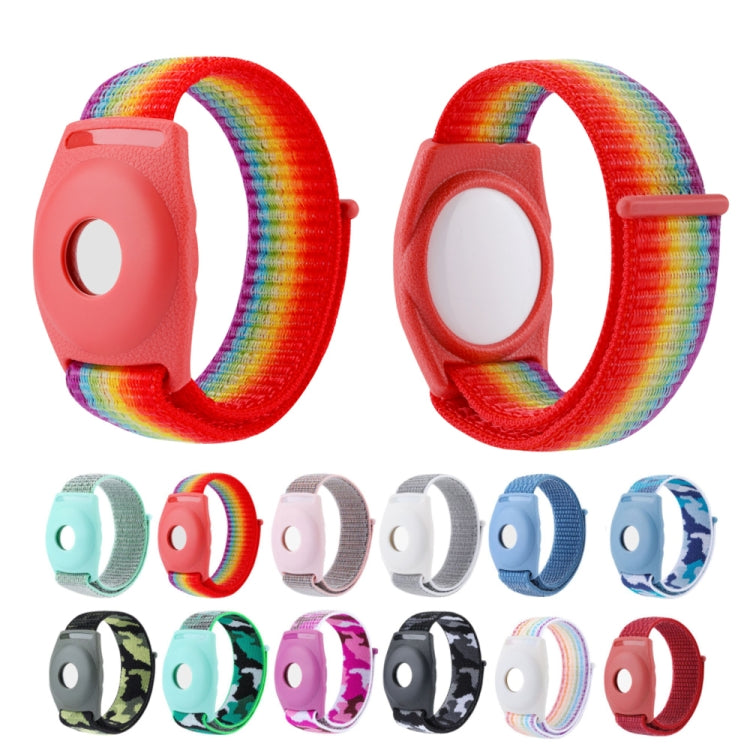 適用於Airtag防丟器保護殼定位器尼龍迴環錶帶手腕帶