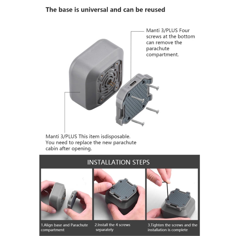 Manti 3 Plus 降落傘適用於 DJI 精靈2/3/4 提高安全性