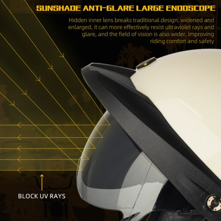 SOMAN 摩托車半盔可調節頭盔帶內鏡