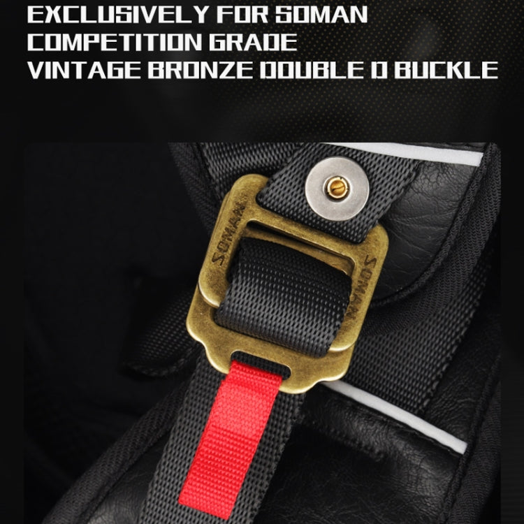 SOMAN 摩托車半盔可調節頭盔帶內鏡