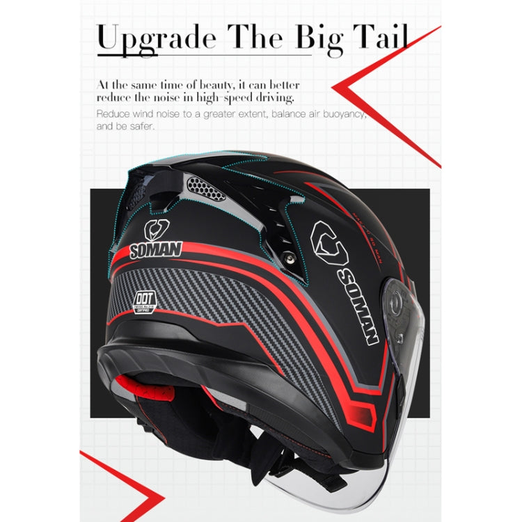 SOMAN 摩托車電動車雙鏡片騎行頭盔