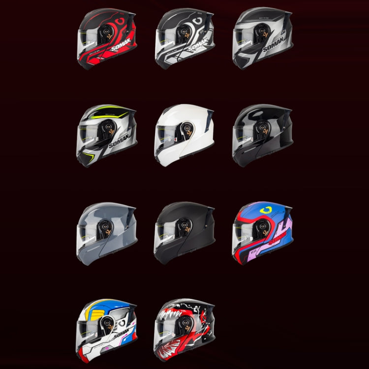 SOMAN 賽車摩托車雙鏡片騎行安全頭盔