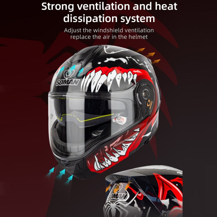 SOMAN 賽車摩托車雙鏡片騎行安全頭盔