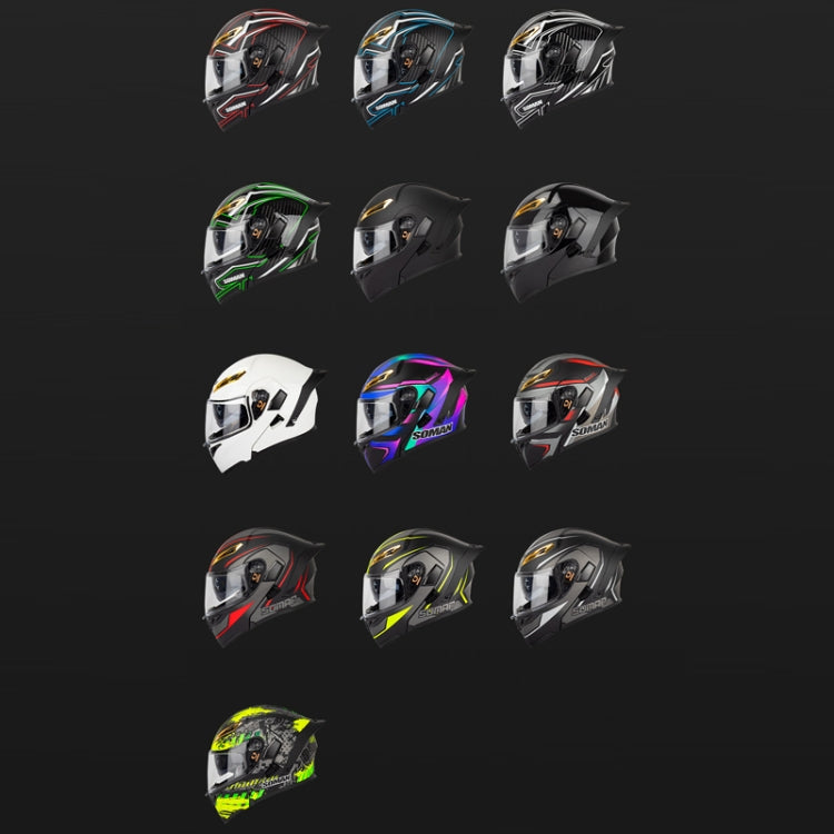 SOMAN 摩托車雙鏡片騎行揭面全覆蓋頭盔