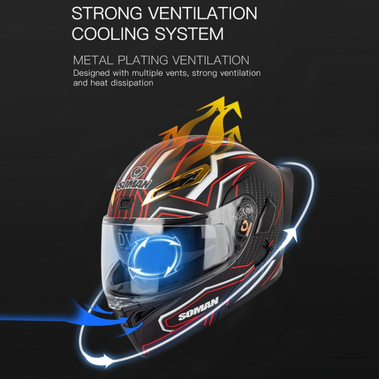 SOMAN 摩托車雙鏡片騎行揭面全覆蓋頭盔