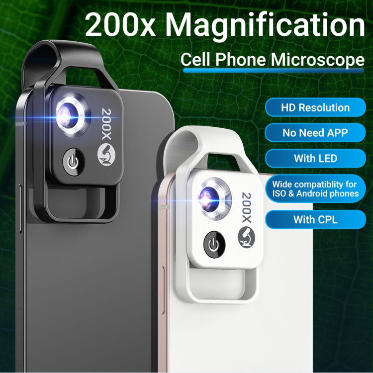 APEXEL APL-MS002CWH 200倍高清兒童科教顯微手機鏡頭 帶CPL