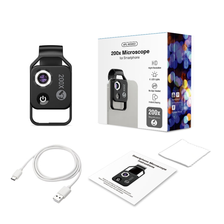 APEXEL APL-MS002CWH 200倍高清兒童科教顯微手機鏡頭 帶CPL