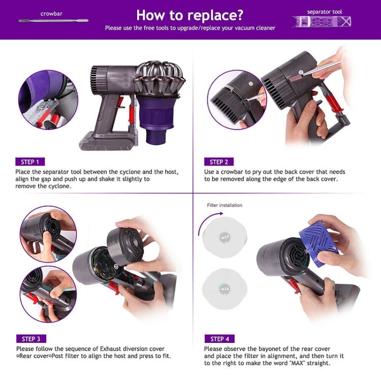 適用Dyson V6 DC59/58/63/74 吸塵器配件, Motor Back Cover