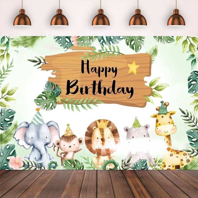 動物兒童生日派對背景布掛毯裝飾背景旗幟布