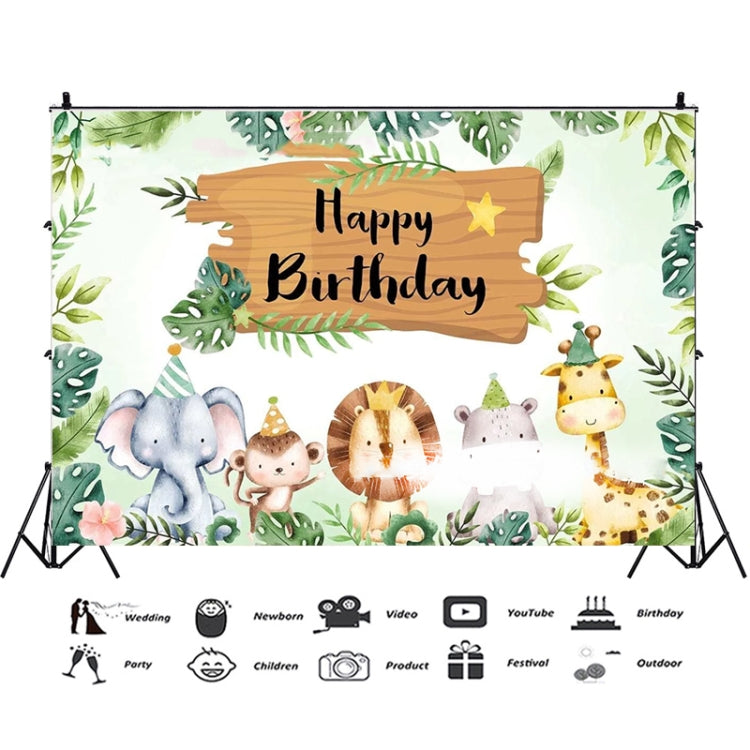 動物兒童生日派對背景布掛毯裝飾背景旗幟布