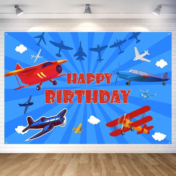 飛機主題生日背景布 兒童生日派對裝飾攝影背景