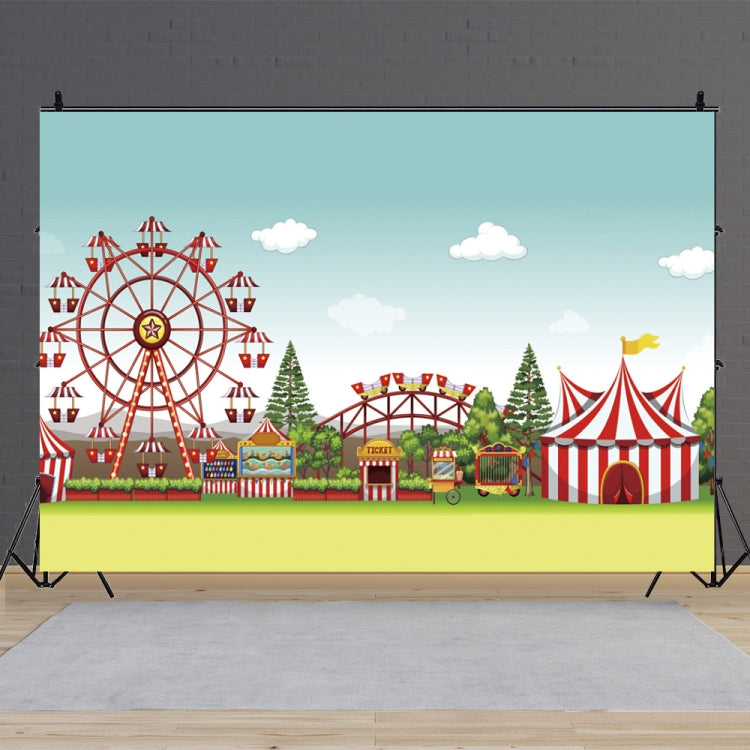 150 x 100cm 馬戲團遊樂場摩天輪攝影背景布