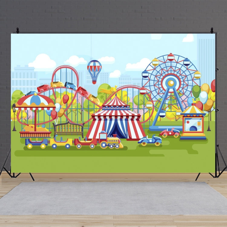 150 x 100cm 馬戲團遊樂場摩天輪攝影背景布