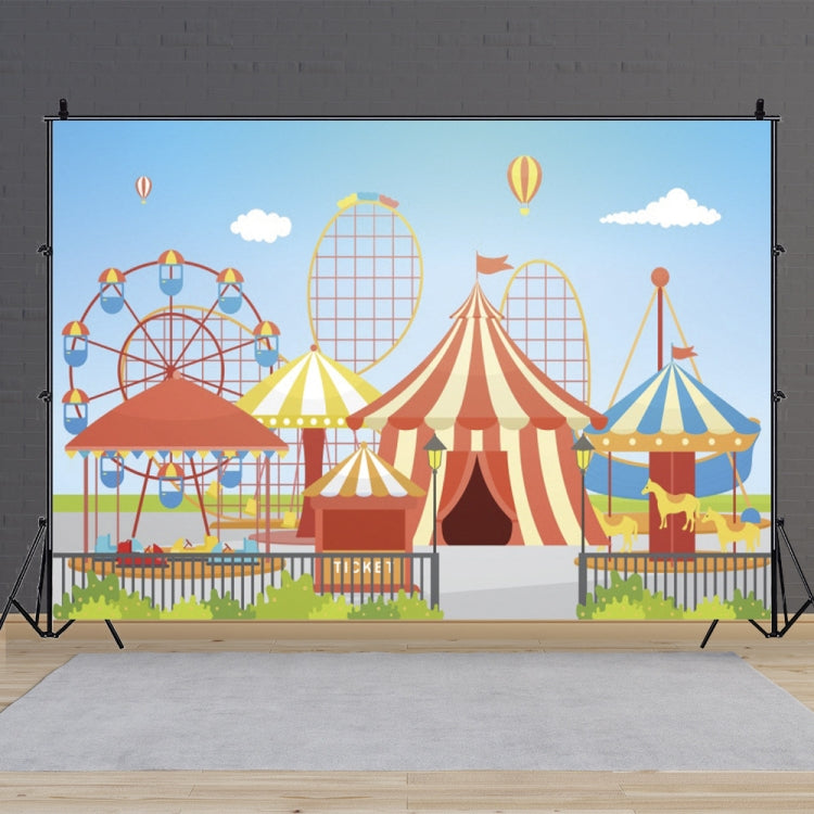 150 x 100cm 馬戲團遊樂場摩天輪攝影背景布